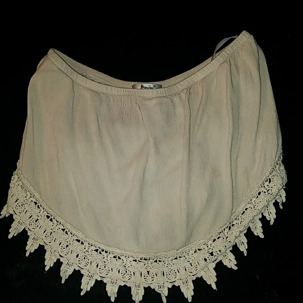 cream crop top